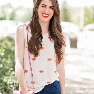 J Crew Embellished Watermelon Tank